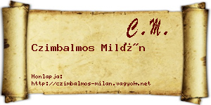Czimbalmos Milán névjegykártya